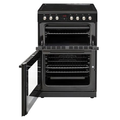 belling 60cm freestanding double oven with/ ceramic cooktop